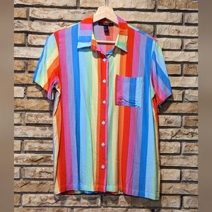 Forever 21 Pride Rainbow Button Down Shirt in Size S